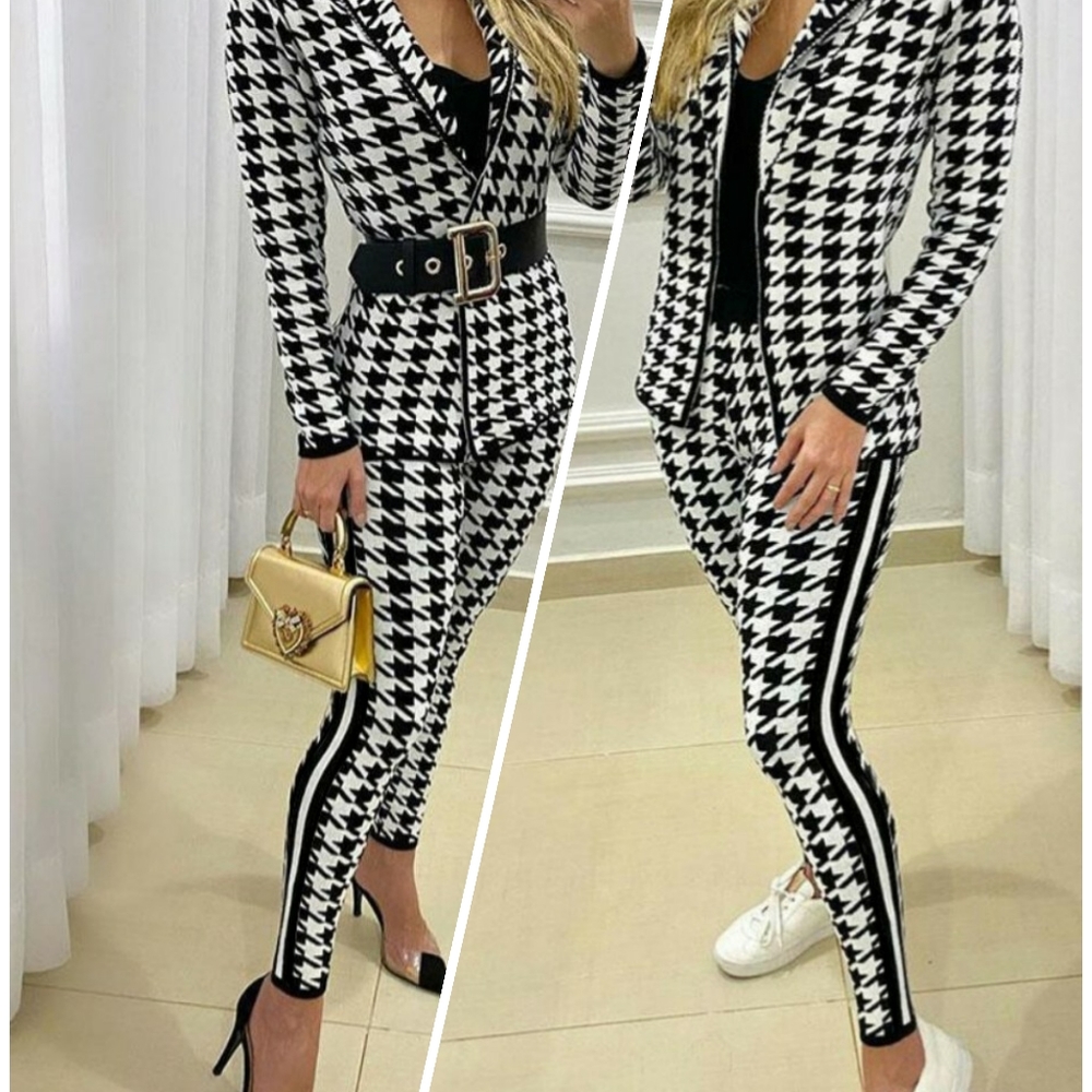 NWOT Houndstooth Jacket & Pants set